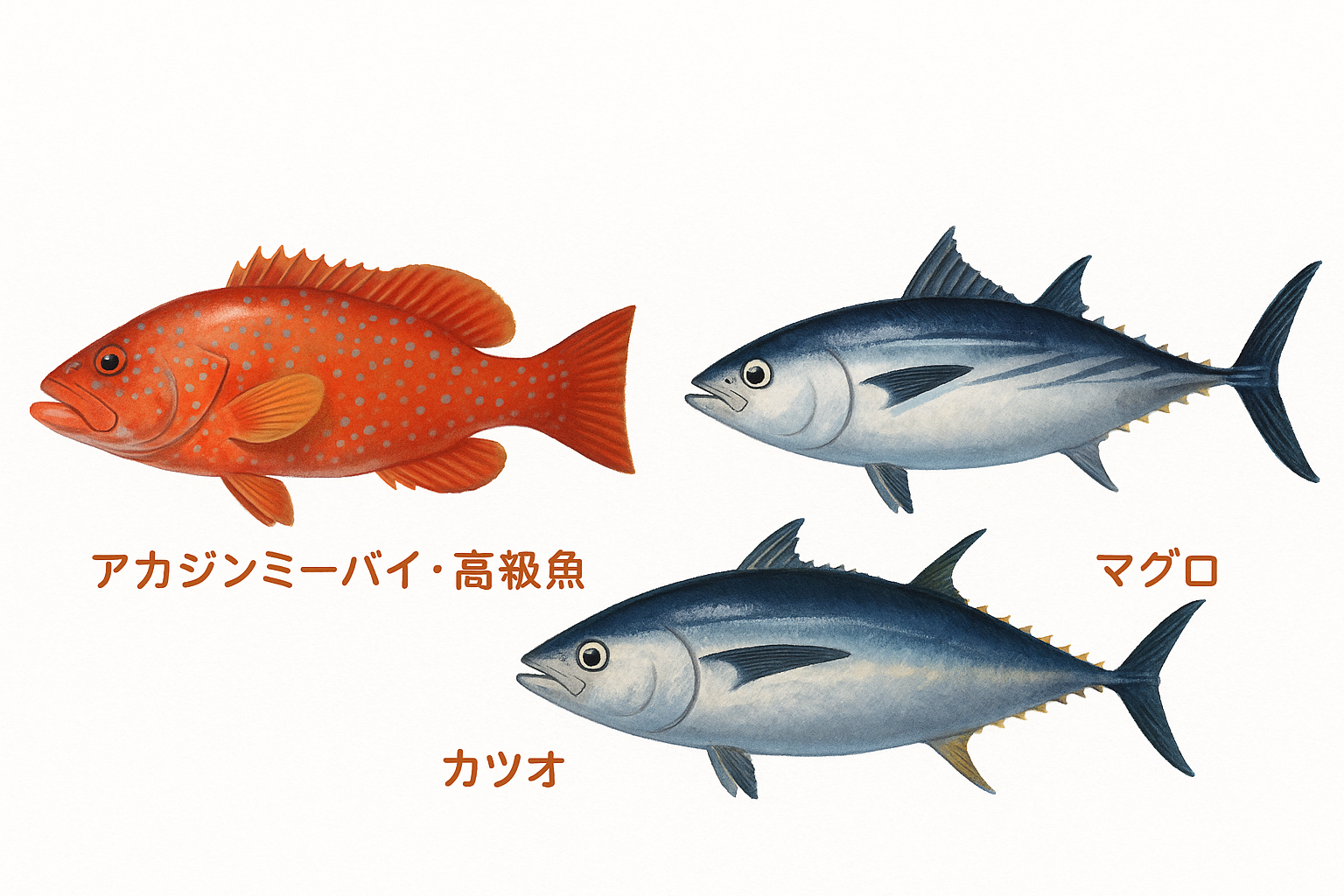 1日貸切プランで行くチービシ近場で釣れる魚の例:・アカジンミーバイ(高級魚)・カツオ・マグロ